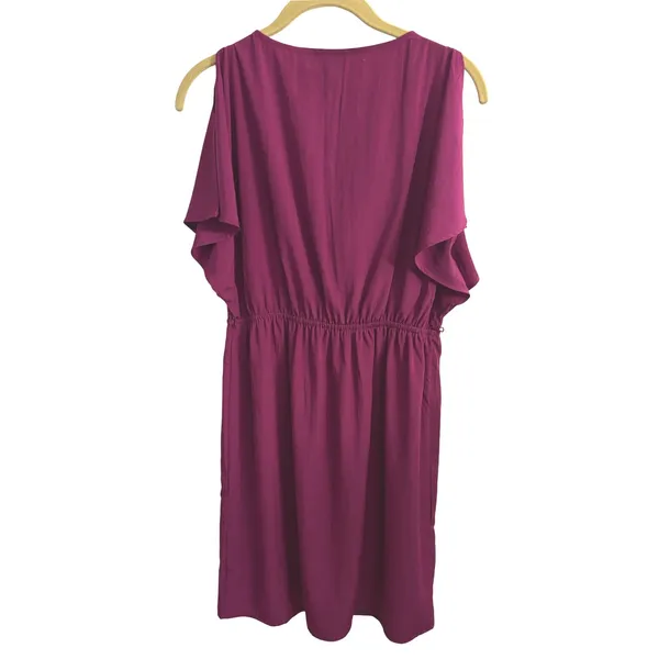 Mossimo‎ Womens Magenta Draped Cowl Neck Cold Shoulder Sleeveless Party Dress S - Image 5