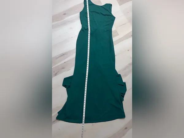 Lulus NWT Women XL Emerald Exquisite Refinement Backless Bow Ruffled Maxi Dress - Image 9
