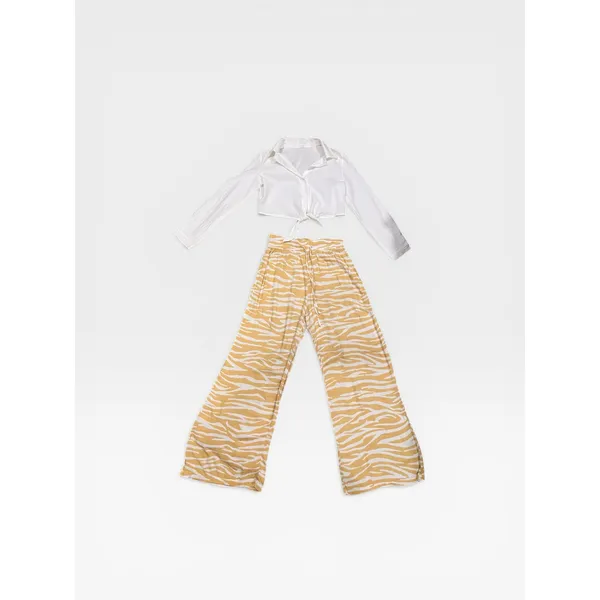 Anthropologie Charming Charlie Beige Zebra Print Wide Leg Boho Pants Size Small - Image 6