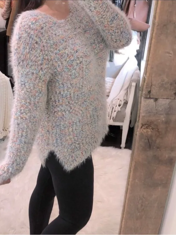 Easel small/medium fuzzy multicolor knit sweater - Image 2