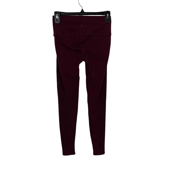 Lululemon Maroon 7/8‎ High Rise Leggings 6 Athleisure Workout Yoga - Image 5