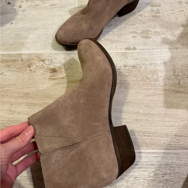 Lucky Brand Brown Suede Slip On Ankle Booties Size 8.5 - Image 3