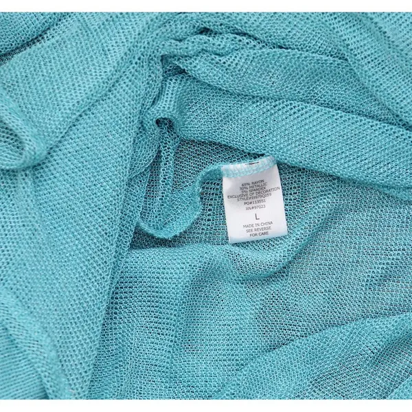 Miken Womens Metallic Mesh Tank Dress Cover Up I9979Q059 Sugar Blue L - Image 5