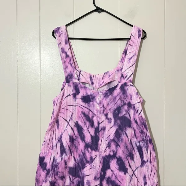 SHOW ME YOUR MUMU Summerland Jumpsuit Size L Purple Tie Dye Wide Leg Boho Resort - Image 8