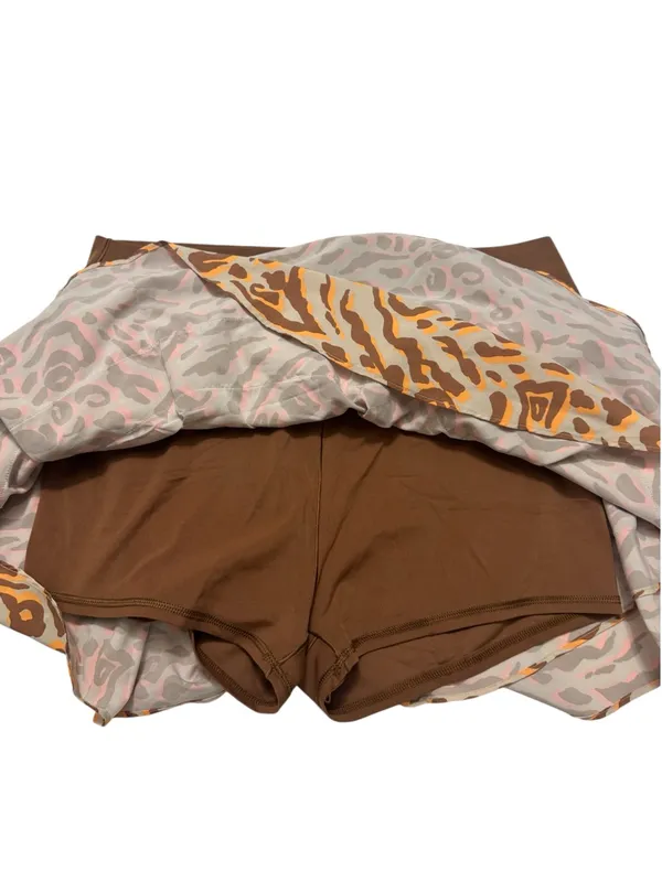 Aerie Brown and Tan Animal Print Tiered Skirt - Image 5