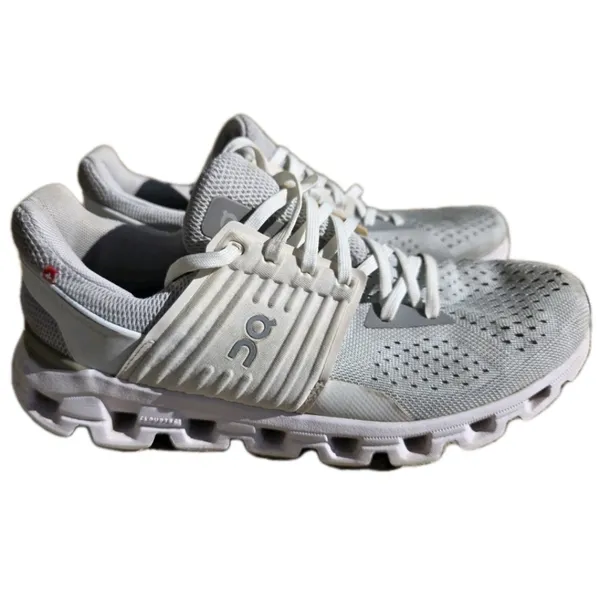 ON Womens Cloudswiftize Sneakers Shoes Size 8.5 Gray White Running Hiking - Image 4
