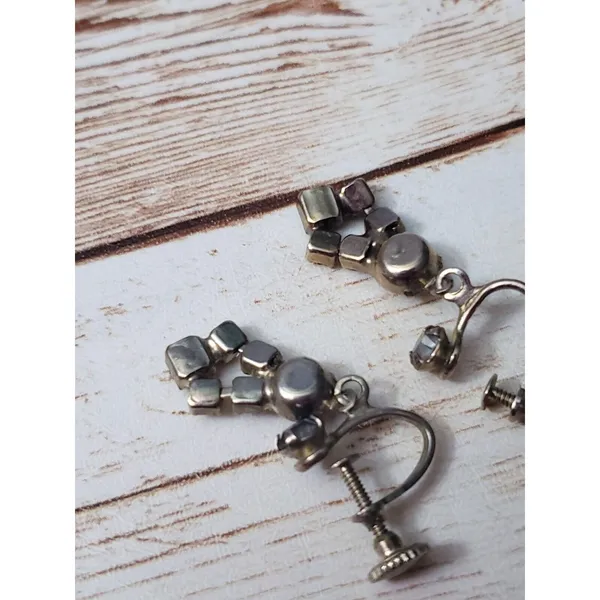 Vintage Screw On Earrings - 1 & 1/8" Dangle - Image 3