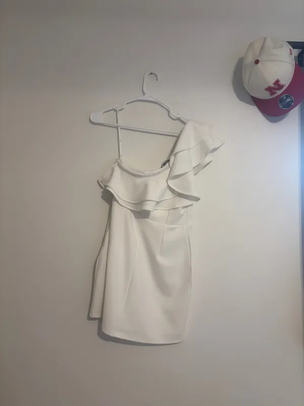 Lulus White One-Shoulder Dress Mini - Image 6