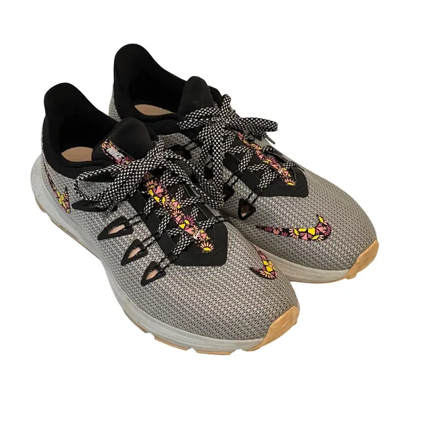 Nike Quest Running Shoes Womens 11‎ Grey Floral BQ9267-100 Sporty Mesh Sneakers - Image 3
