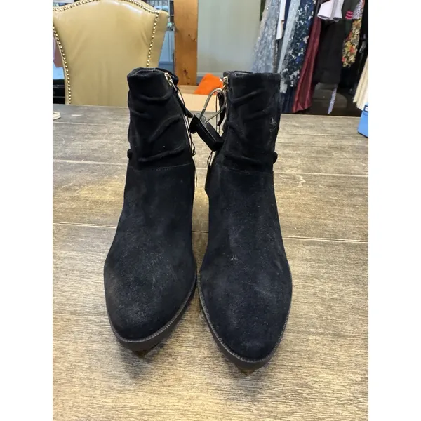 Cole Haan Maple Ankle Boots Womens 5.5 Black Suede Slouchy Booties Zip Up Shoes - Image 5