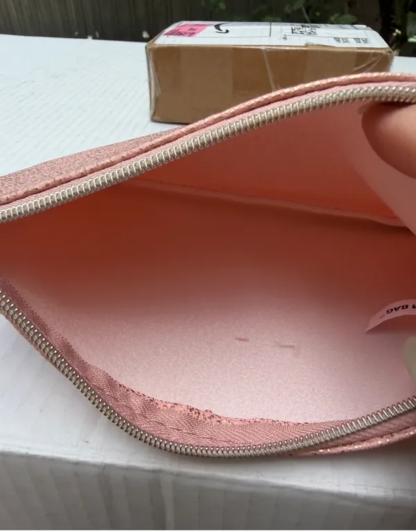 IPSY Pink Glitter Cosmetic Makeup Bag Zipper Pouch Travel Organizer - Image 6