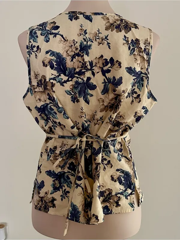 Stetson Floral Linen Top | Size: L - Image 3