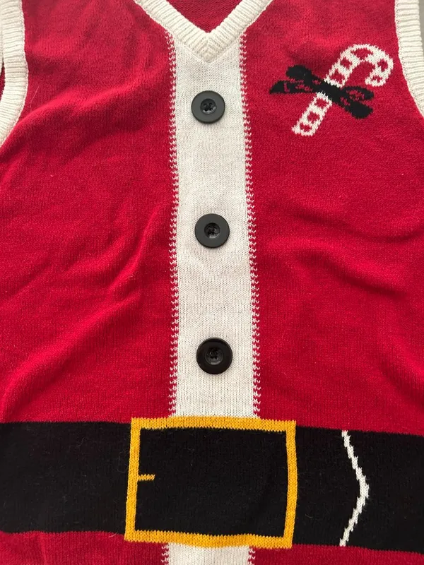 Santa Ugly Christmas Sweater Vest Women Size Small Tacky Christmas Santa Costume - Image 4
