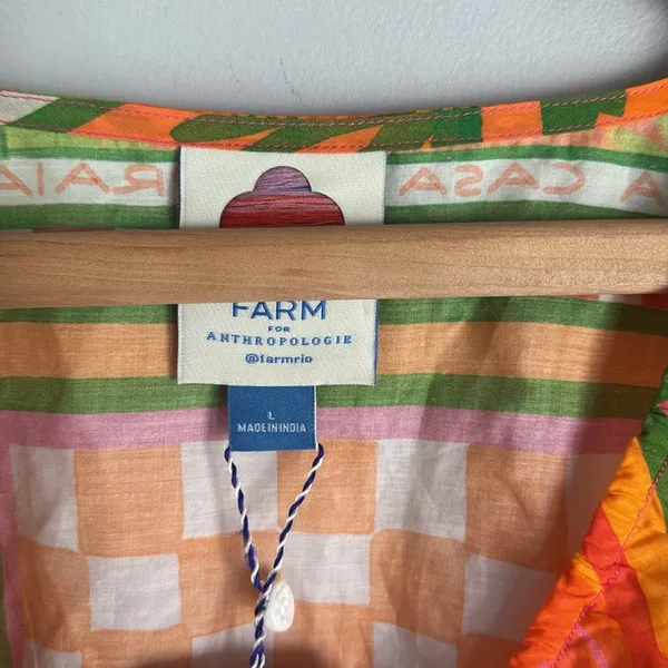 NEW Farm Rio x Anthropologie Bell-Sleeve Wrap Top Large - Image 7
