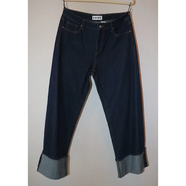 S.O.N.G. Dark Blue Low Rise Baggy Jeans - Image 3