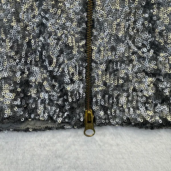 Dress‎ the Population Silver Sequin Mini Dress Womens XS Low V-Back Made in USA - Image 6