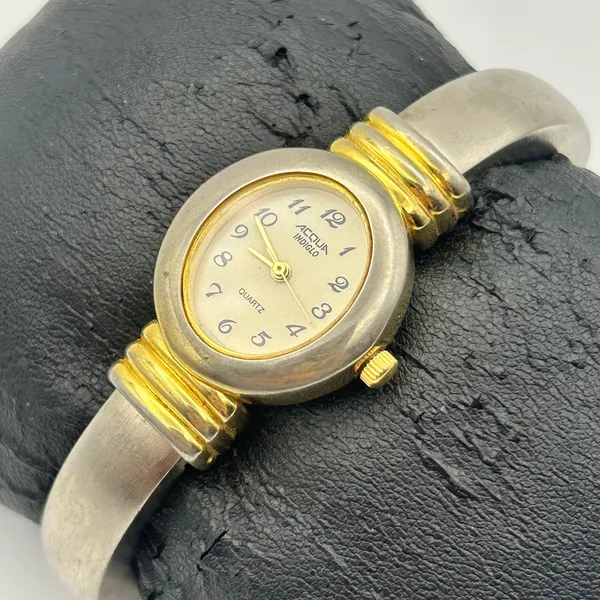 Vintage Two-tone ACQUA Indiglo Women’s Quartz Watch Working New Battery - Image 2