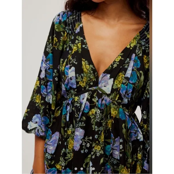 Free‎ People Beck floral mini dress Sz L - Image 3