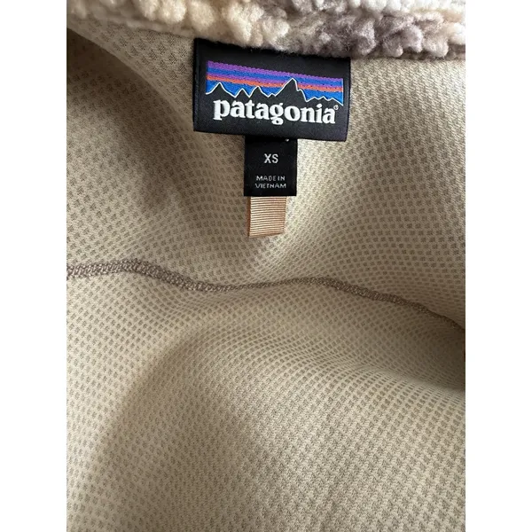 Patagonia Womens Retro Pile Full Zip Fleece Jacket Patterned Beige Size XS⁠ - Image 8