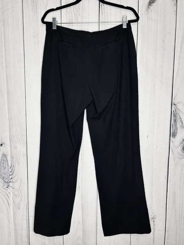 Old Navy Women Sz 12 Pants Black Mid Rise Straight Leg Stretch Work Rayon Blend - Image 4