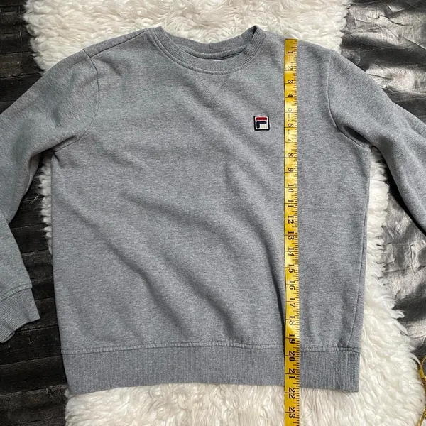 Fila Grey Crewneck Long Sleeve Sweatshirt Athletic Gym Workout Casual Comfy - Image 7