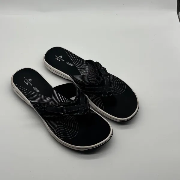 Clarks Cloudsteppers Arla Glitz Black Flip Flop Sandals Womens Size 10 - Image 3