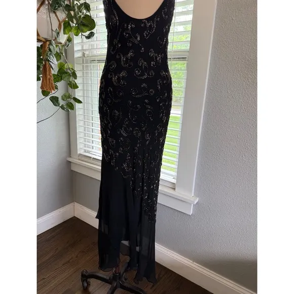 Vintage Sue Wong Nocturne Silk Beaded Assymetric‎ Hem Size 12 90's Y2K - Image 8