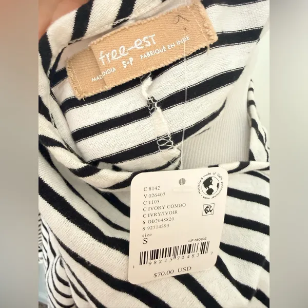 NWT Free People Reese Maxi Dress Black and White Dolman Sleeve Dress Small - Image 7