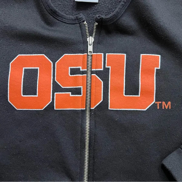 OSU Oregon State Beavers Cropped Zip Sweatshirt Small Black - Image 4