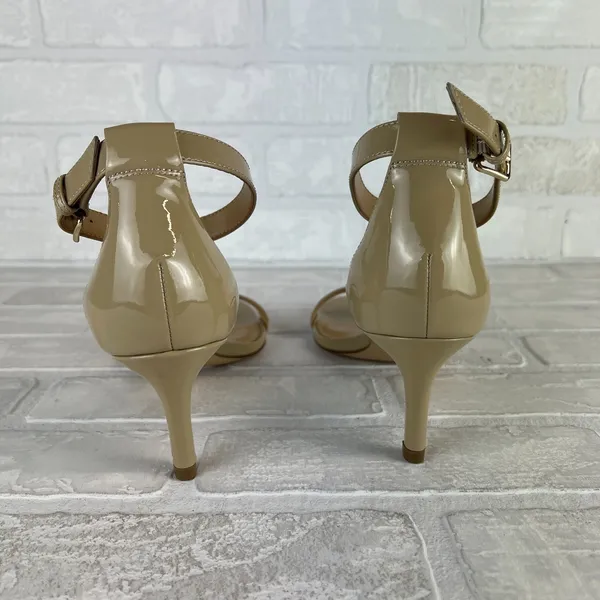 Talbots Heels Womens 8 Nude Patent‎ Leather Ankle Strap Kitten Open Toe Classic - Image 3