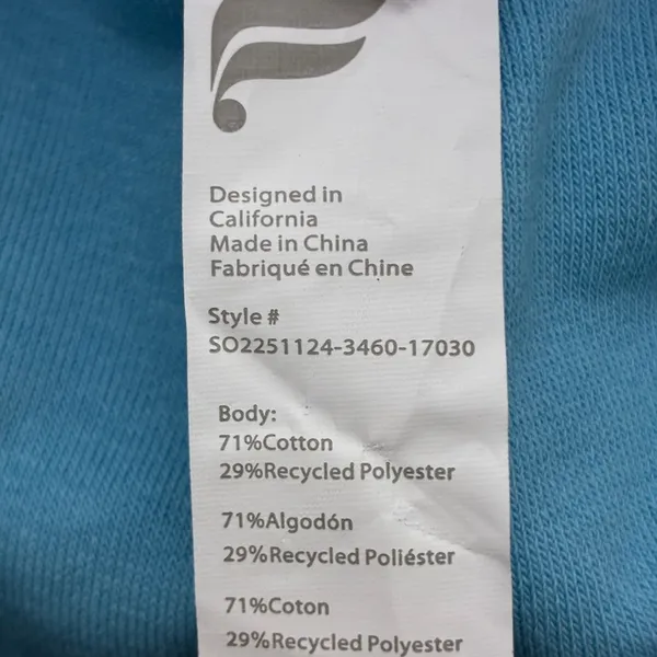 NWT Fabletics Terry Short Short Solid Blue Mushroom Patch Lounge Size S 6 - Image 7