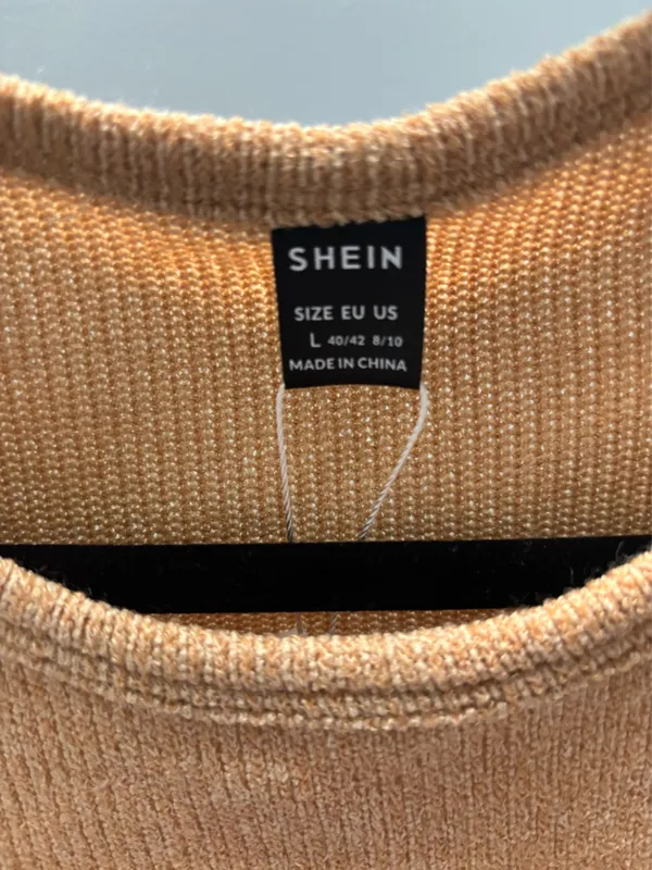 Shein Tan Sleeveless Crop Tank Top Brown Size L - Image 2