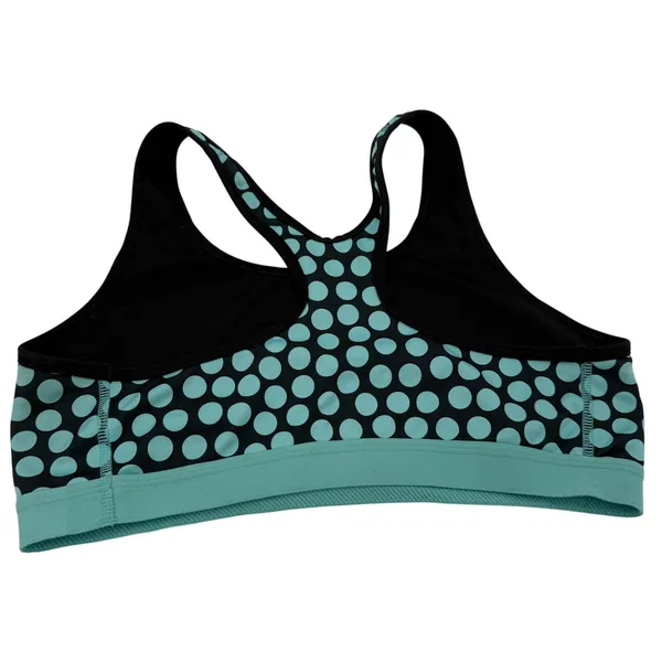 Nike Pro Dri-Fit Halter Black & Blue Polka Dot Sports Bra Size Large - Image 4
