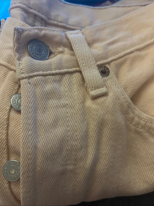 Levi’s 501 button fly Vintage peach pink denim jeans size 26” x 31.5” red tab - Image 2