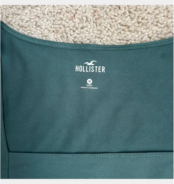 Hollister Green Cropped Square Neck Baby Tee - Image 2