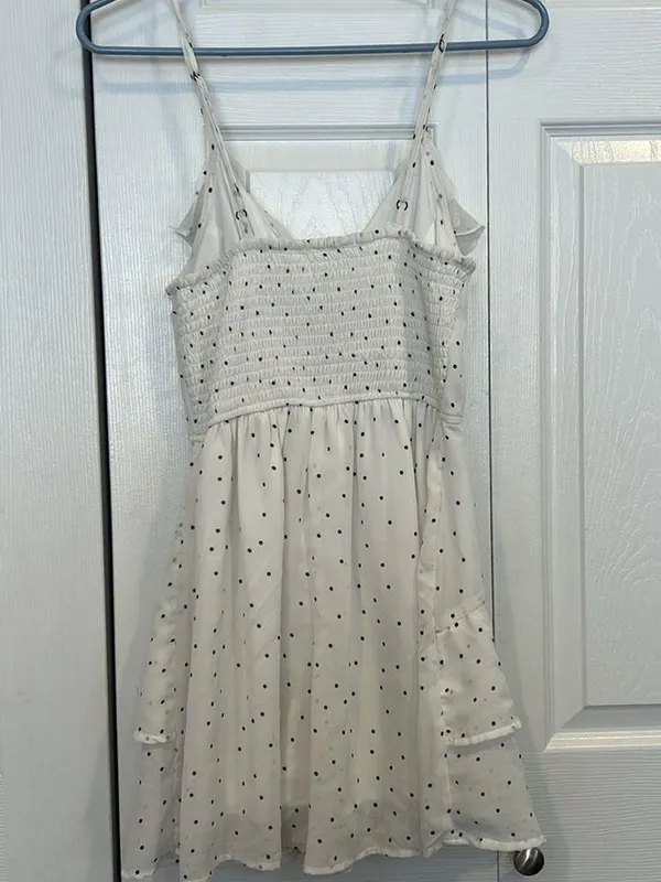 White polka dot romper Size XS - Image 4