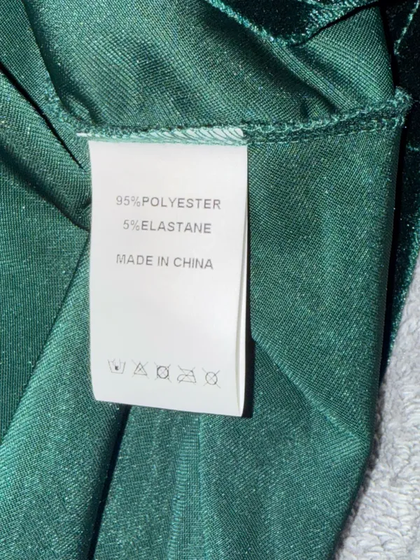FAERIESTY Emerald Green Velvet Evening Gown Maxi Dress size small - Image 7