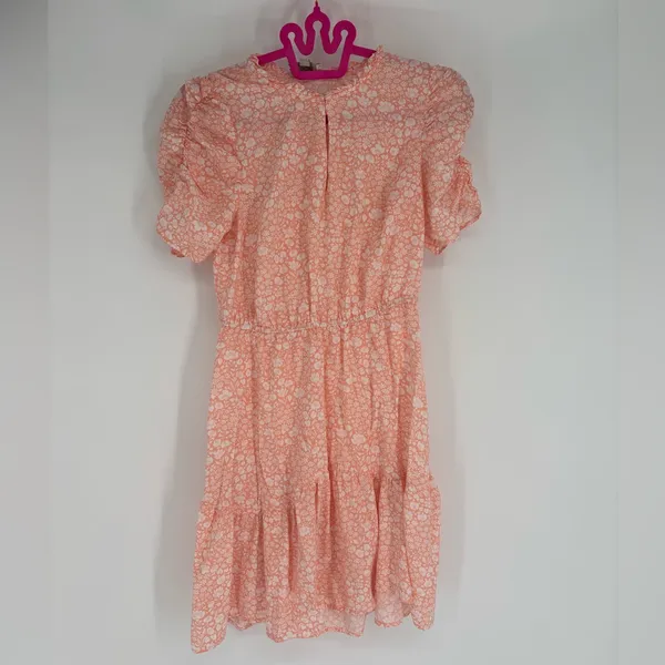 Loft Lightweight Peach Colored Floral Dress - Image 8