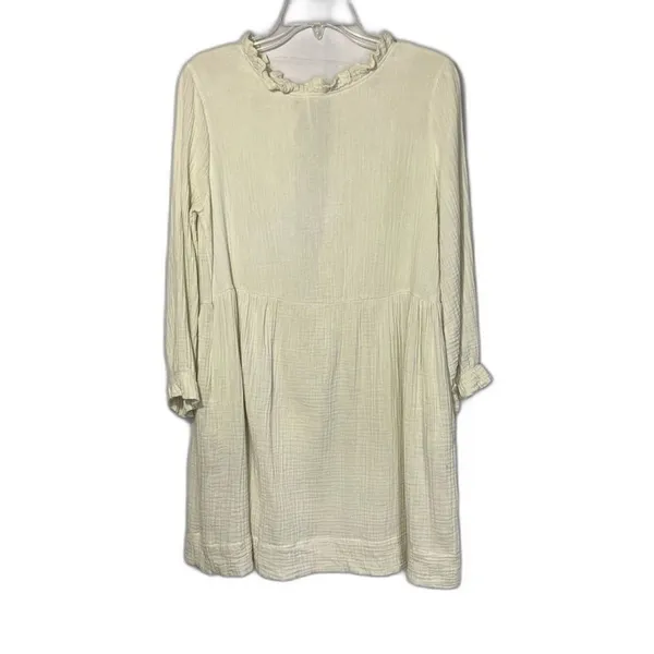 Ces femme SLUBBED COTTON TEXTURED LONG SLEEVE DRESS Small - Image 5