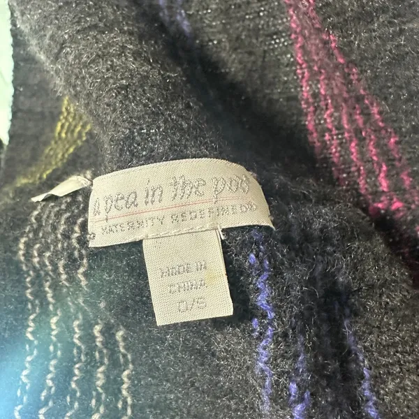 A Pea in the Pod Black‎ Knit Infinity Scarf Multicolor Stripe Soft Winter - Image 4