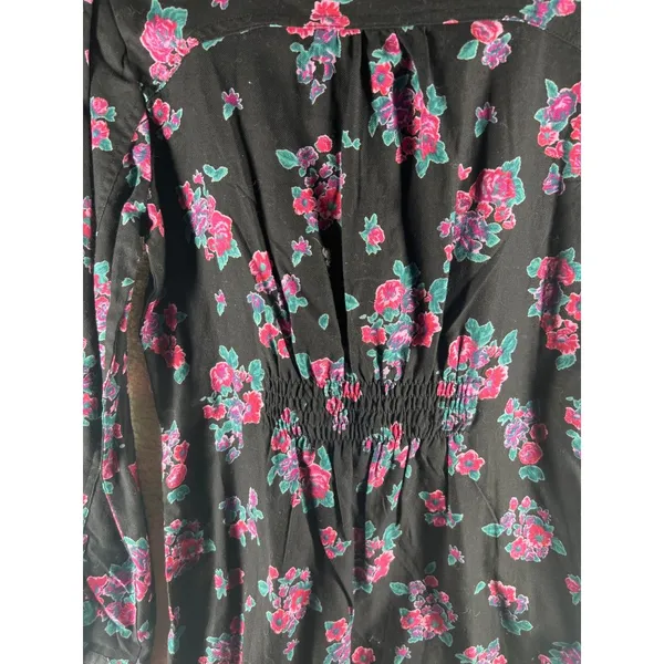 Billa Bong Womens Tops Size M Cotton Floral Print Button Front Shirt - Image 7