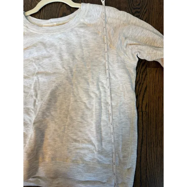 Monrow Women's Thin Heather Grey Pull Over Lightweight Sweatshirt Sz S - Image 9
