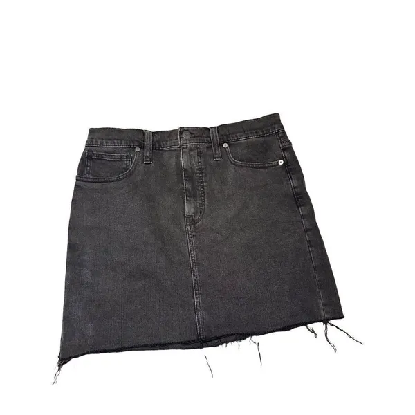 Madewell Stretch Denim Straight Mini Skirt in‎ Ashcraft Wash: Raw-Hemmed Edition - Image 9