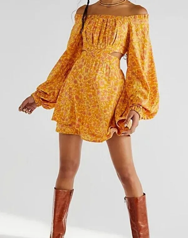 Free people, Jael Printed Mini Dress size M A36 - Image 2