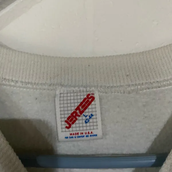 Jerzees Men's Crewneck Sweater - White with Patriotic Design - Image 4