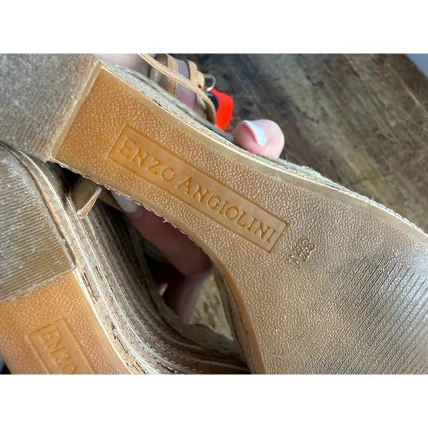 Enzo Angiolini tan platform wedge sandals Women's size 8.5 - Image 8