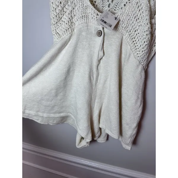Free People Beach Irina Low Back Fauxchet Romper Medium Tofu Beach/Resort NWT - Image 13