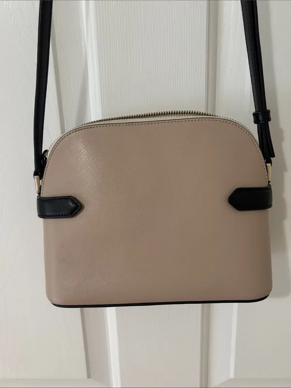 kate spade Two-Tone Dome Crossbody in White, Taupe & Black - Image 6