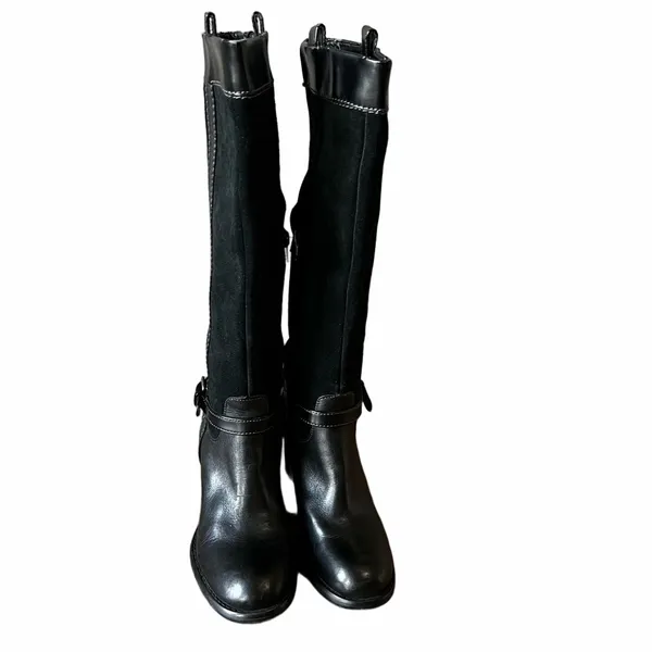 Naturalizer Women's Glassy Tall Leather Suede Heeled Boot Size 7.5 #B1815A - Image 3