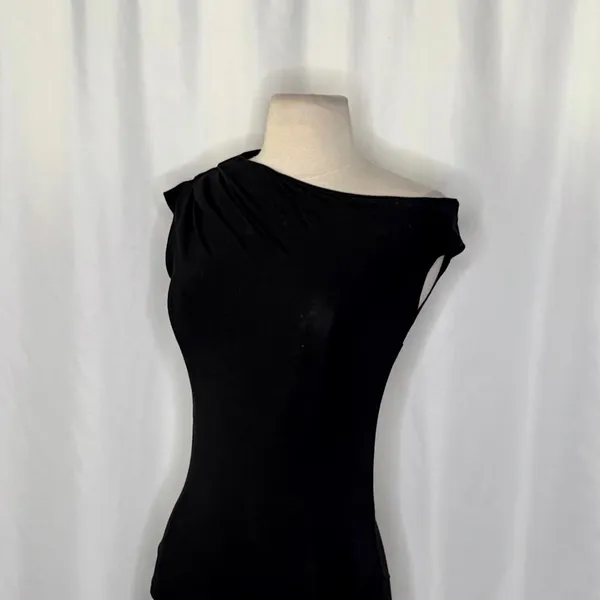 NWT!! J. CREW Stretch Cotton Blend Off the Shoulder Top Solid Black XXS XX-Small - Image 7